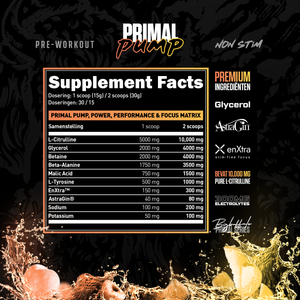 Big Buffalo Primal Pump Pre-workout label
