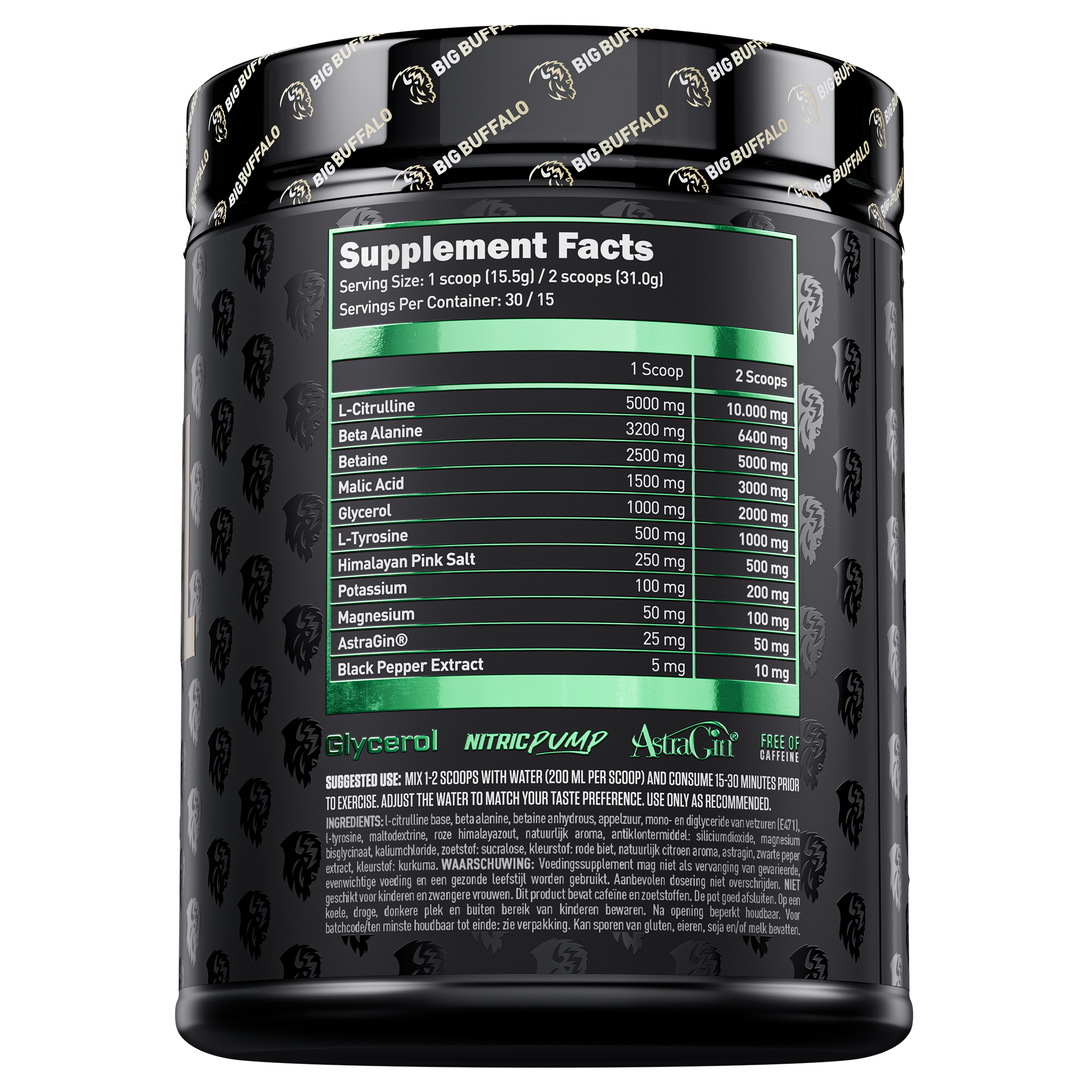 Big Buffalo Primal Pump V2 Pre-Workout - Label